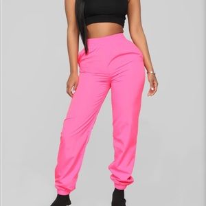 Neon Pink Windbreaker Jogger